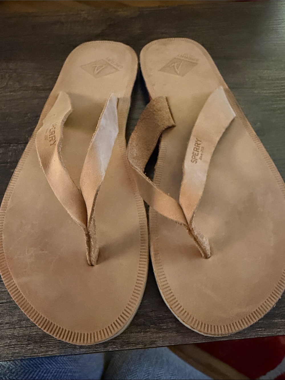 Sperry Tan Suede Men's Flip Flops